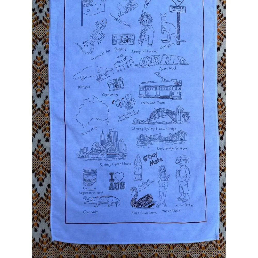 Aussie Australia Adventure Tea Towel